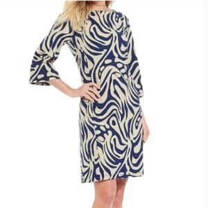 J. McLaughlin Campbell 3/4 Sleeve Dress Puddle Print Size S
